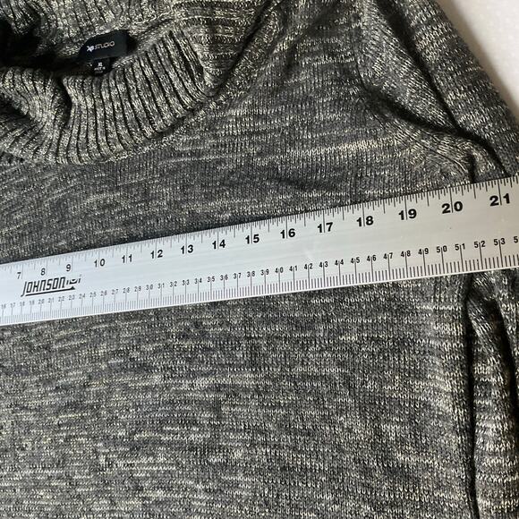 AB Studio Women’s Long Sleeve Turtleneck Sweater size XL. solid Gray, Mute Shine - Picture 3 of 7